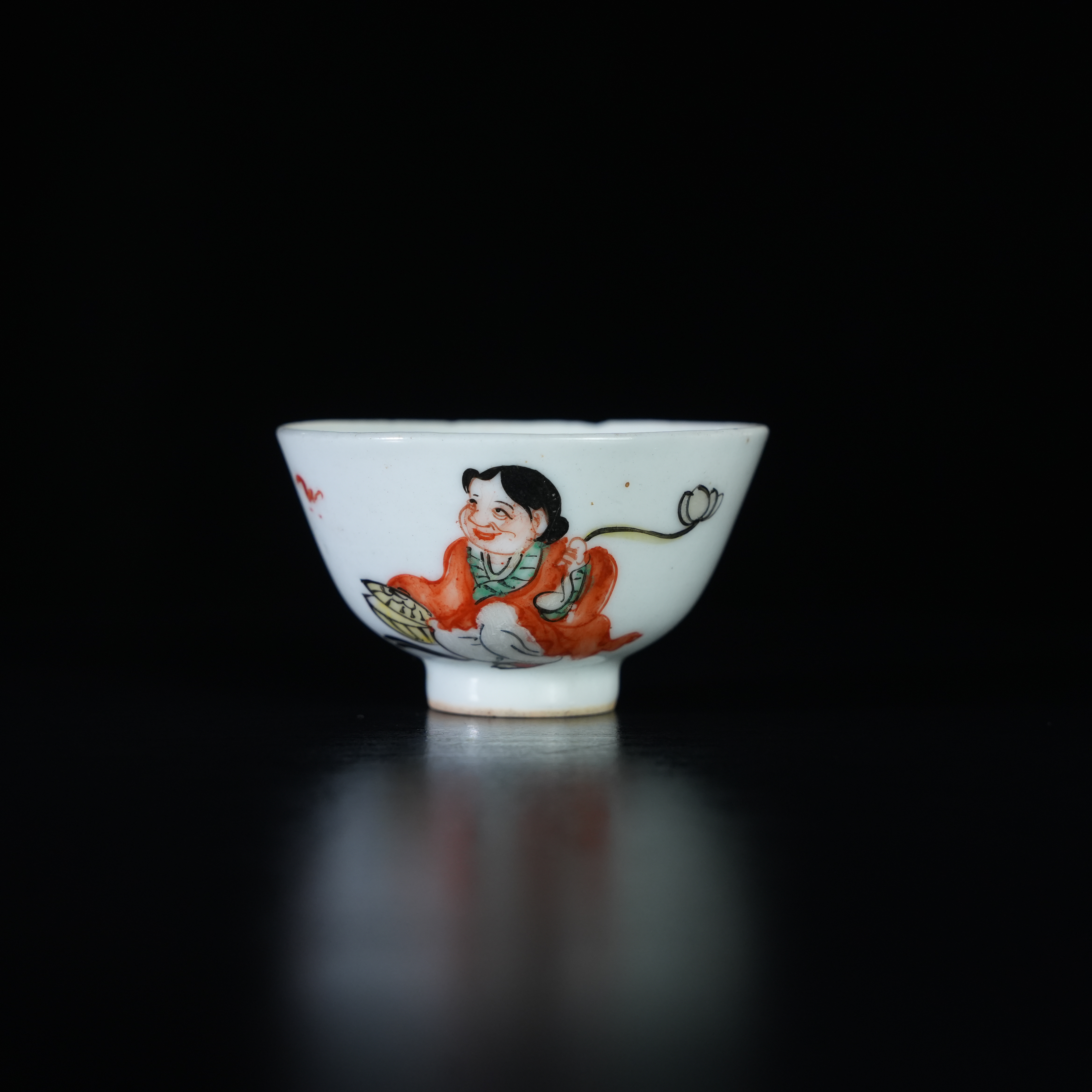 LABC240923019【十竹斋】民国和合二仙粉彩茶杯