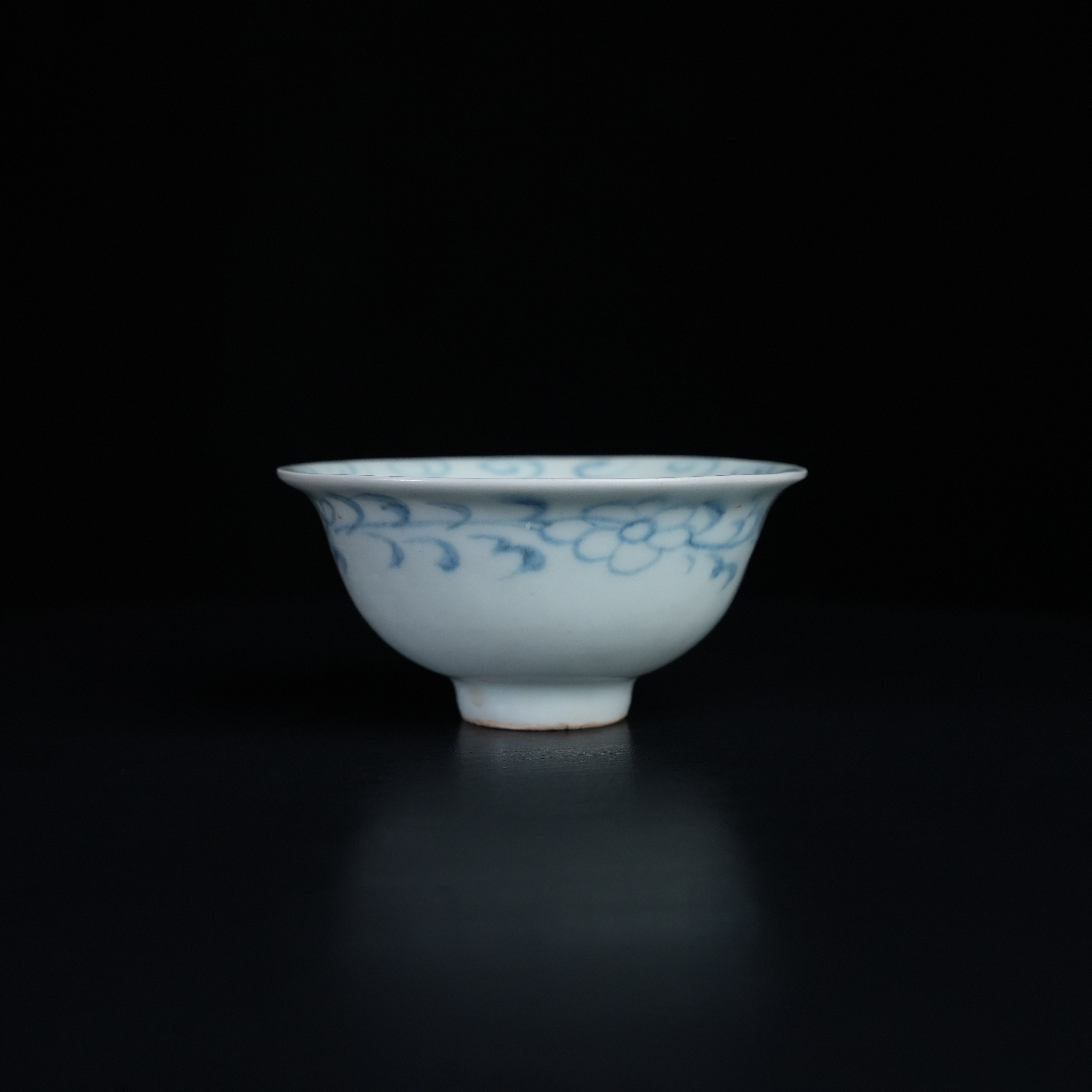 LAAA240603025【十竹斋】明青花撇口茶圆