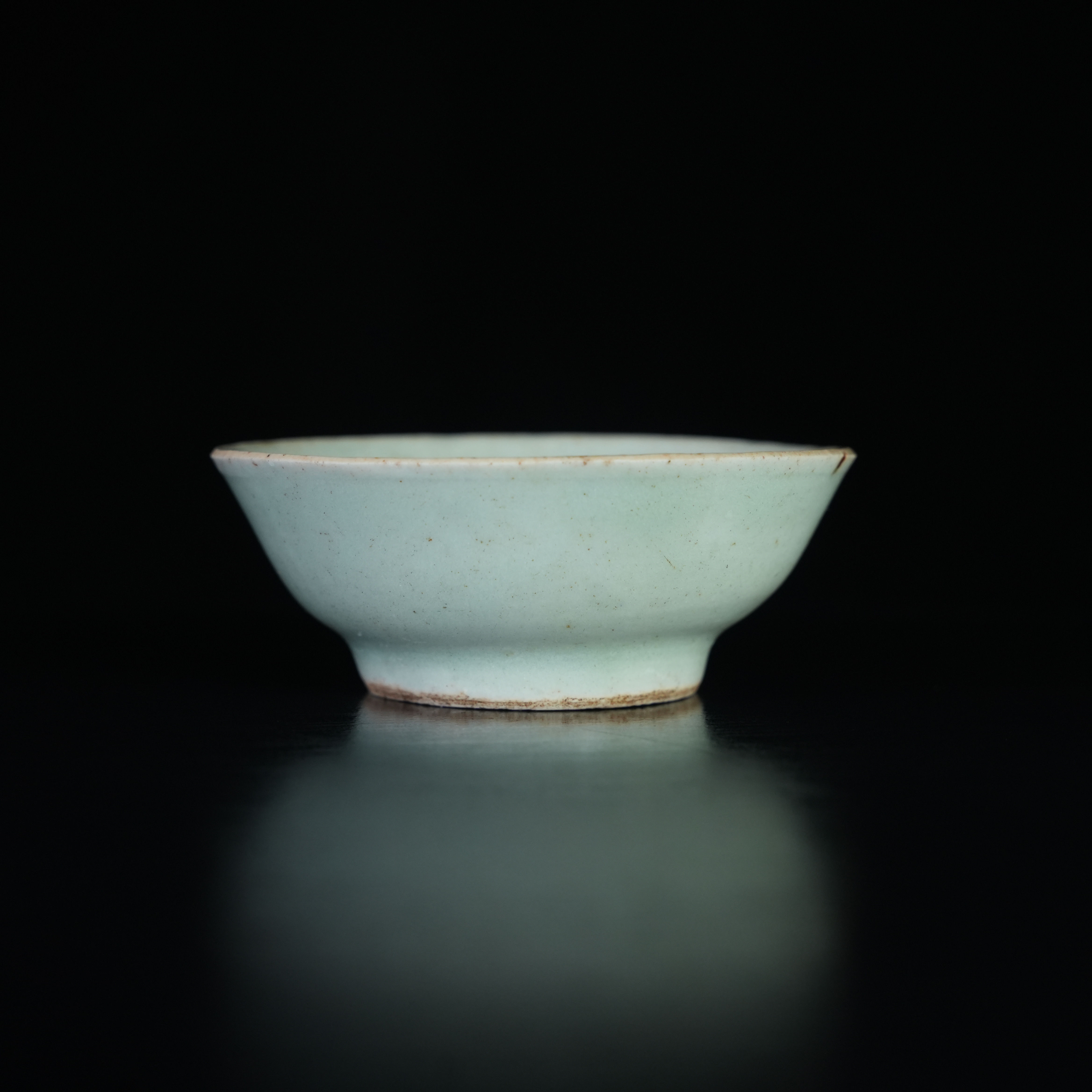 LABC241010001【十竹斋】清中期豆青釉茶圆