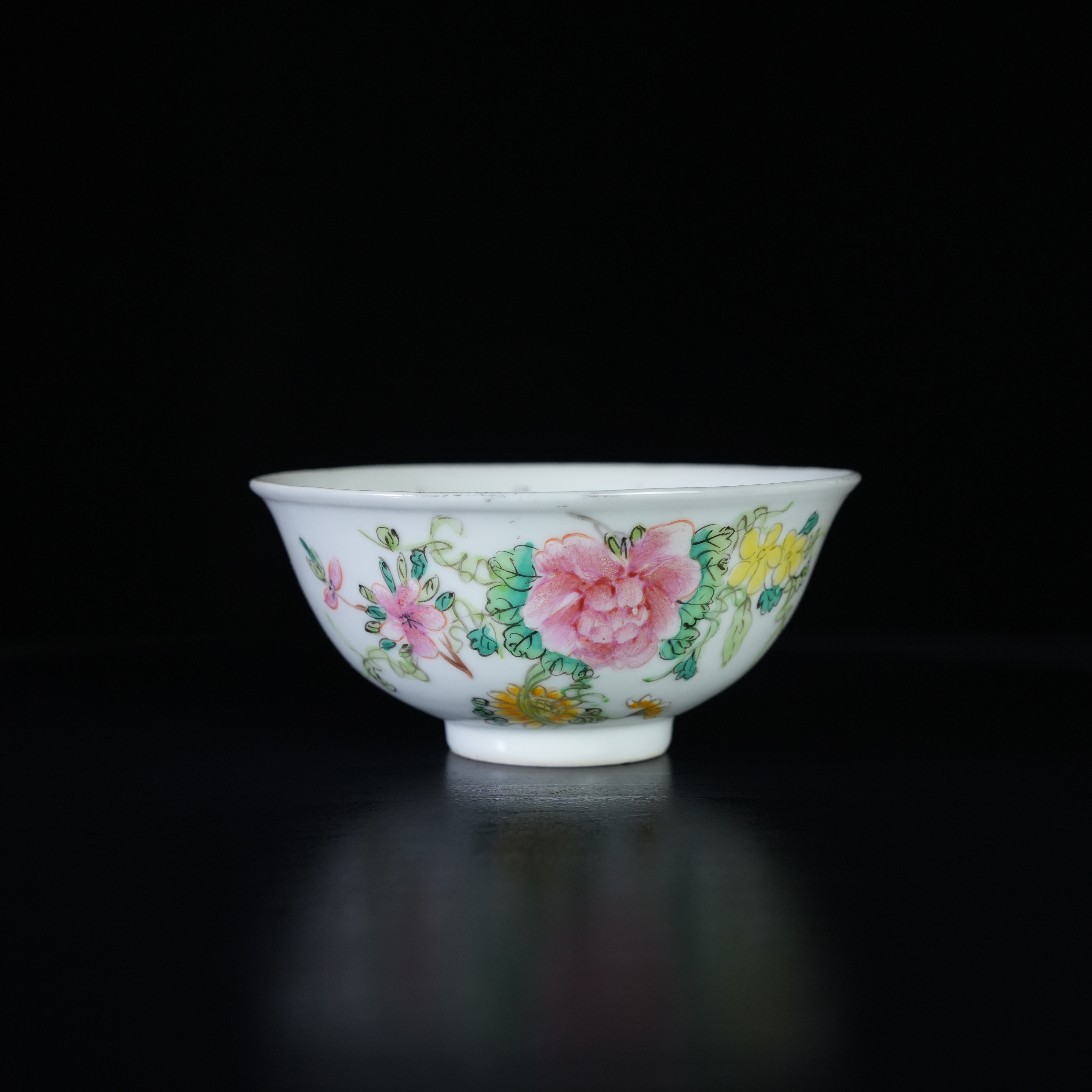 LABC240923033【十竹斋】民国四时花卉粉彩碗（先驰公司出品）