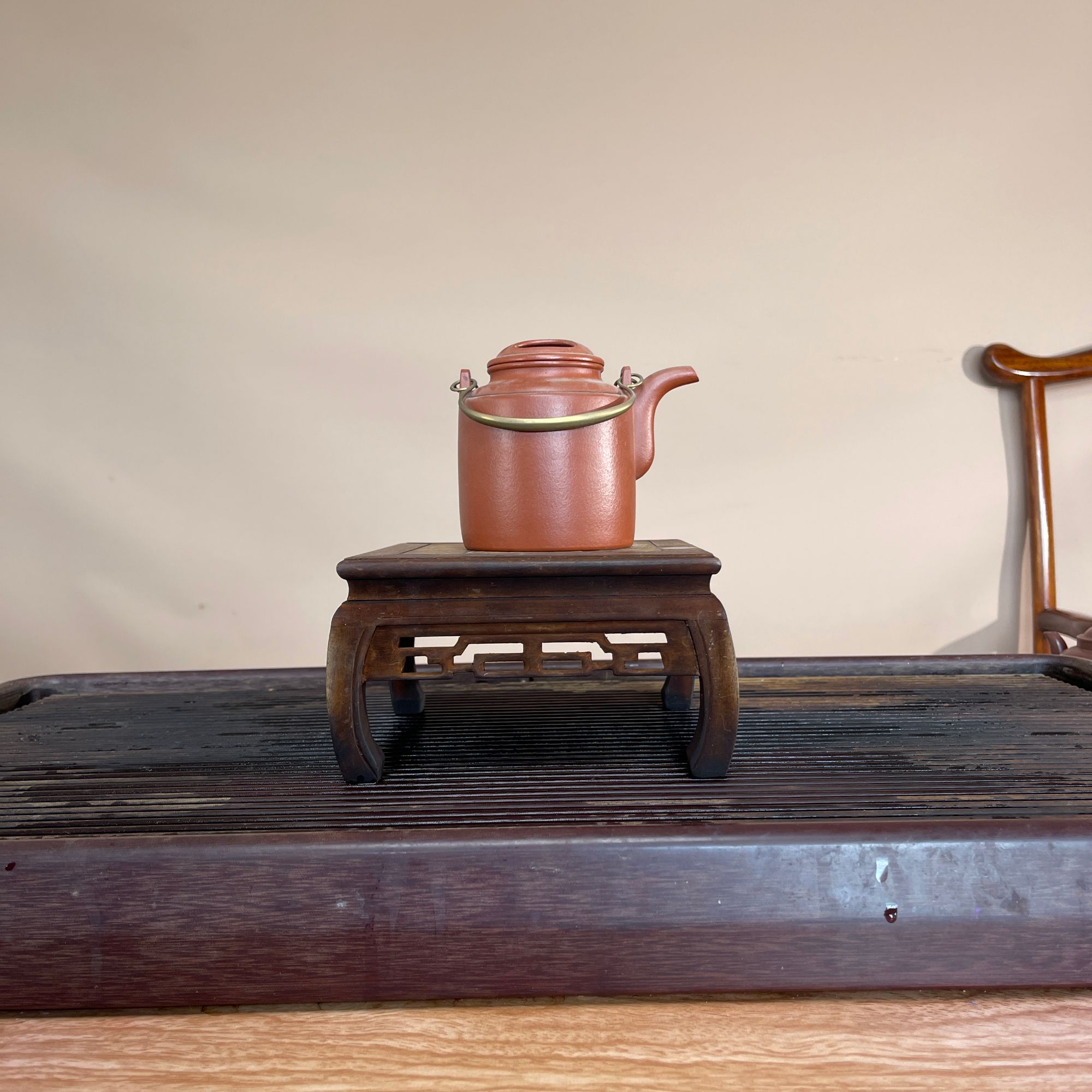 原矿紫砂大红泥洋桶茶壶手工宜兴功夫茶具 350cc （精品）