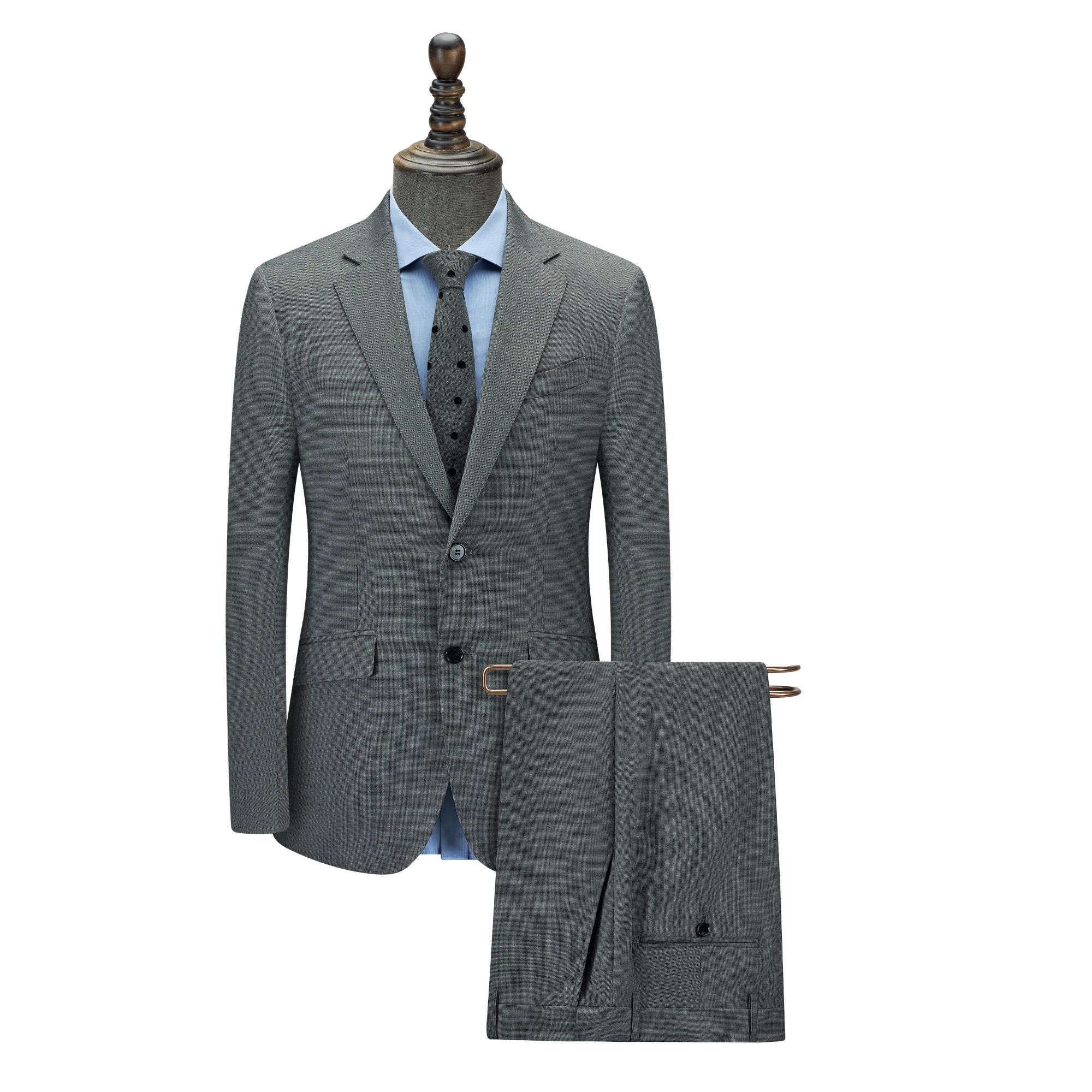 千鸟格男士西服套装+马甲+西裤三件套正装休闲正式