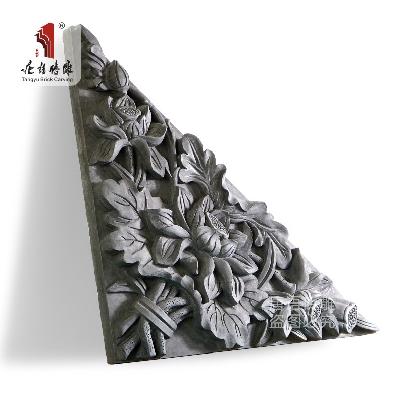 唐语砖 中式仿古砖青砖文化砖 影壁照壁背景墙装饰边角角花 庭院