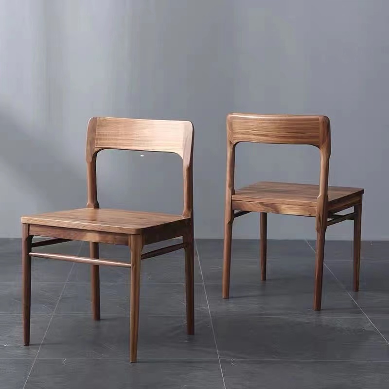 【已开价】黑胡桃木餐椅白橡木书桌椅软包全实木凳子