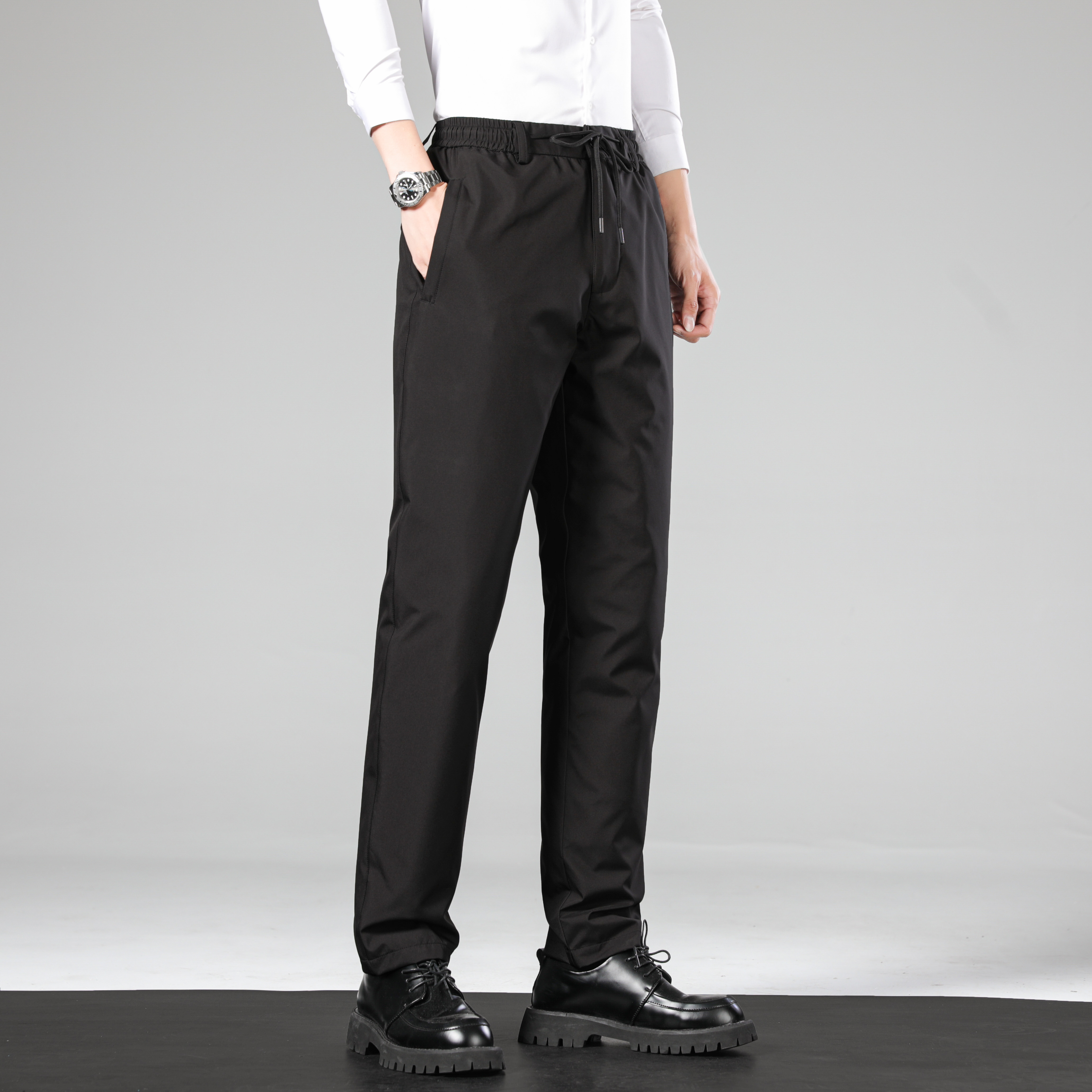 羽绒裤男士中老年人加厚脱卸内胆防风爸爸羽绒裤