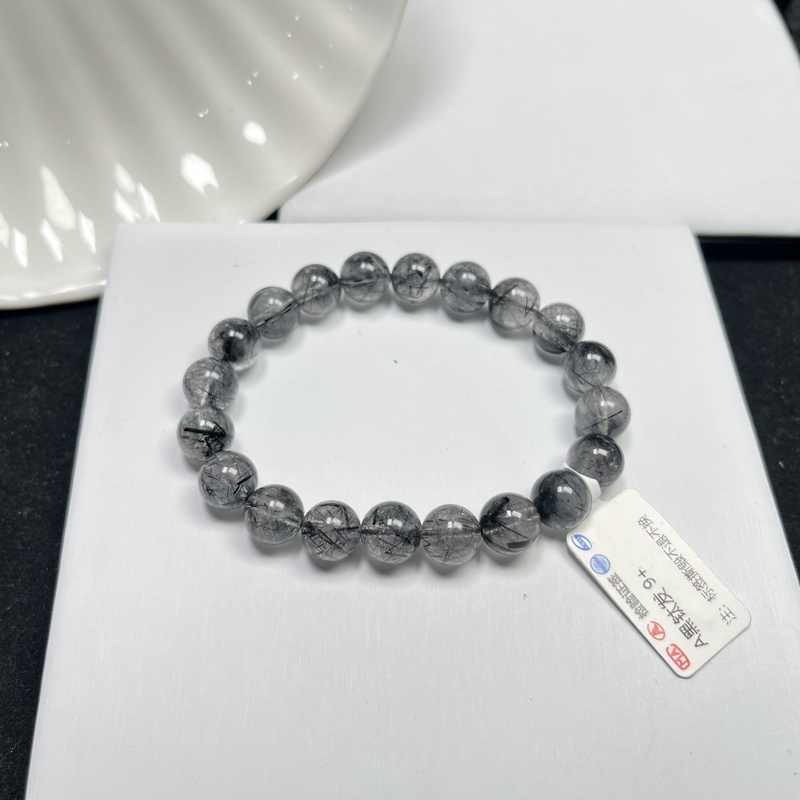 天然黑发晶钛发手串（多样性发一）