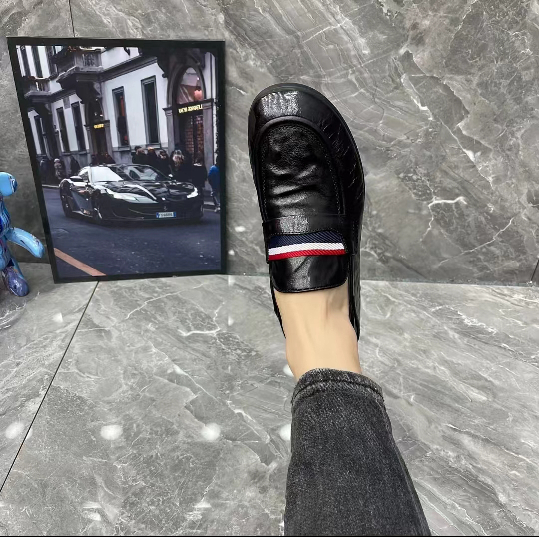 高端品质广州纯皮时尚百搭休闲男鞋