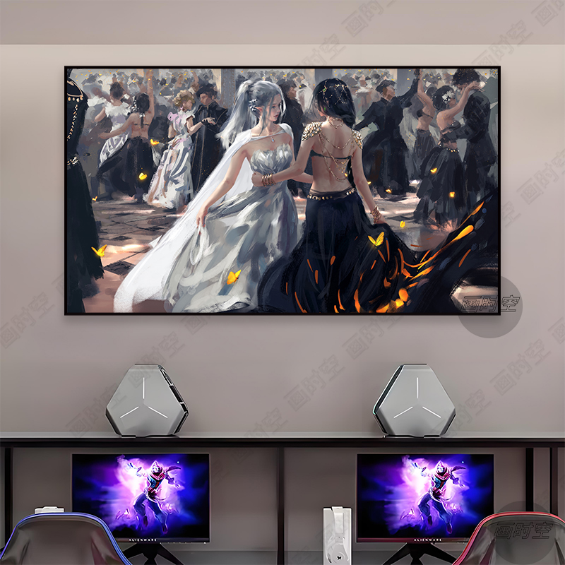 鬼刀挂画二次元动漫美女客厅背景墙装饰画卧室床头电竞房酒店壁画