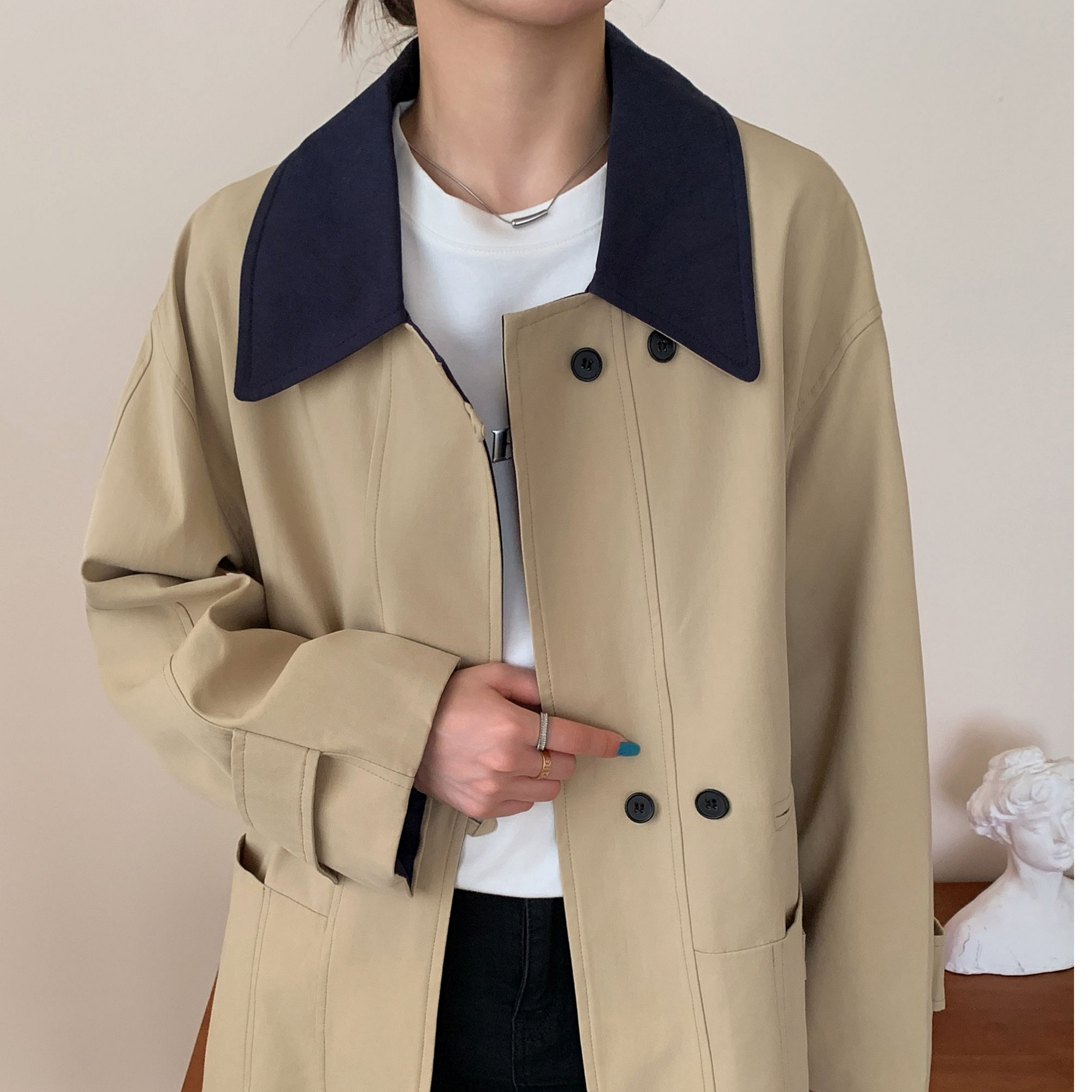 【秋风轻语】22001-2025年新款时尚设计感休闲百搭风衣外套22001