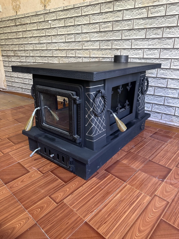 藏式取暖炉三面玻璃平板烧水烤火长90宽63农村家用民宿