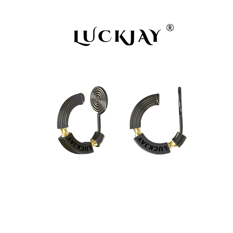 LUCKJAY 合金耳饰 欧美时尚轻奢罗马世界耳夹无耳洞高级感耳环男