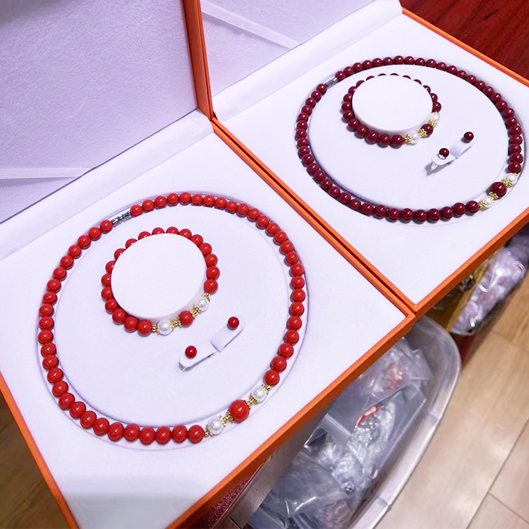 含辰砂工艺品母亲节朱砂套装 精品礼盒装