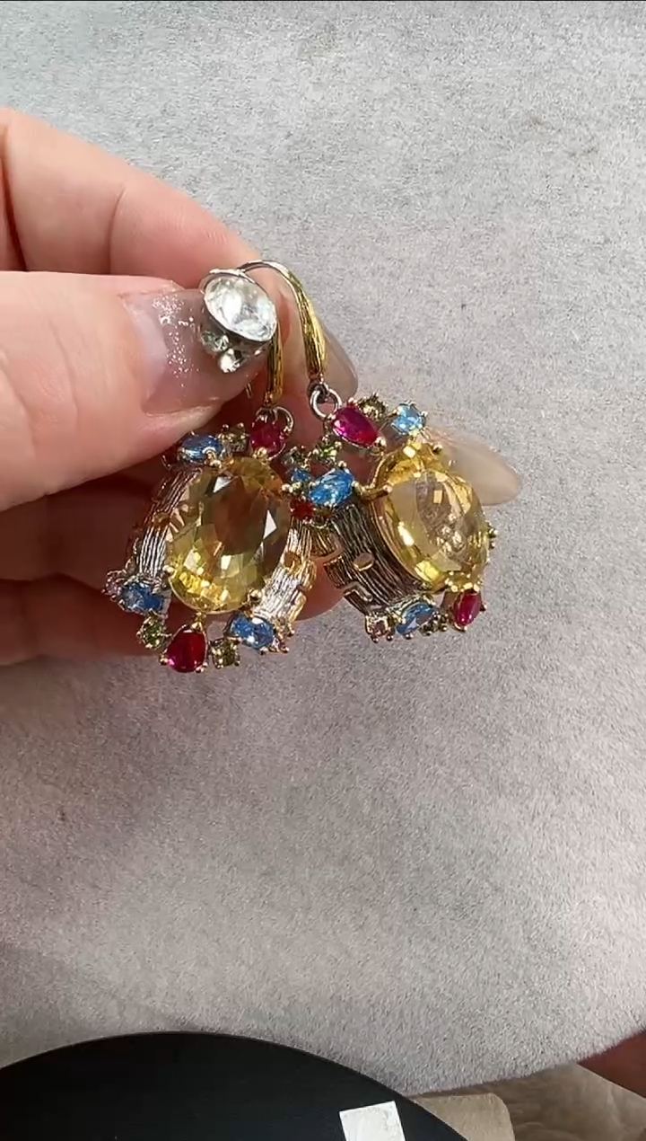 【闪购商品】紫晶耳饰银S925镶嵌耳环