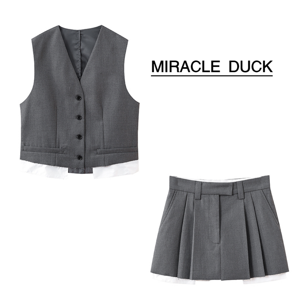 1号【马甲套装】夏季新款小香风斜口设计西装马甲上衣短裤套装C1182