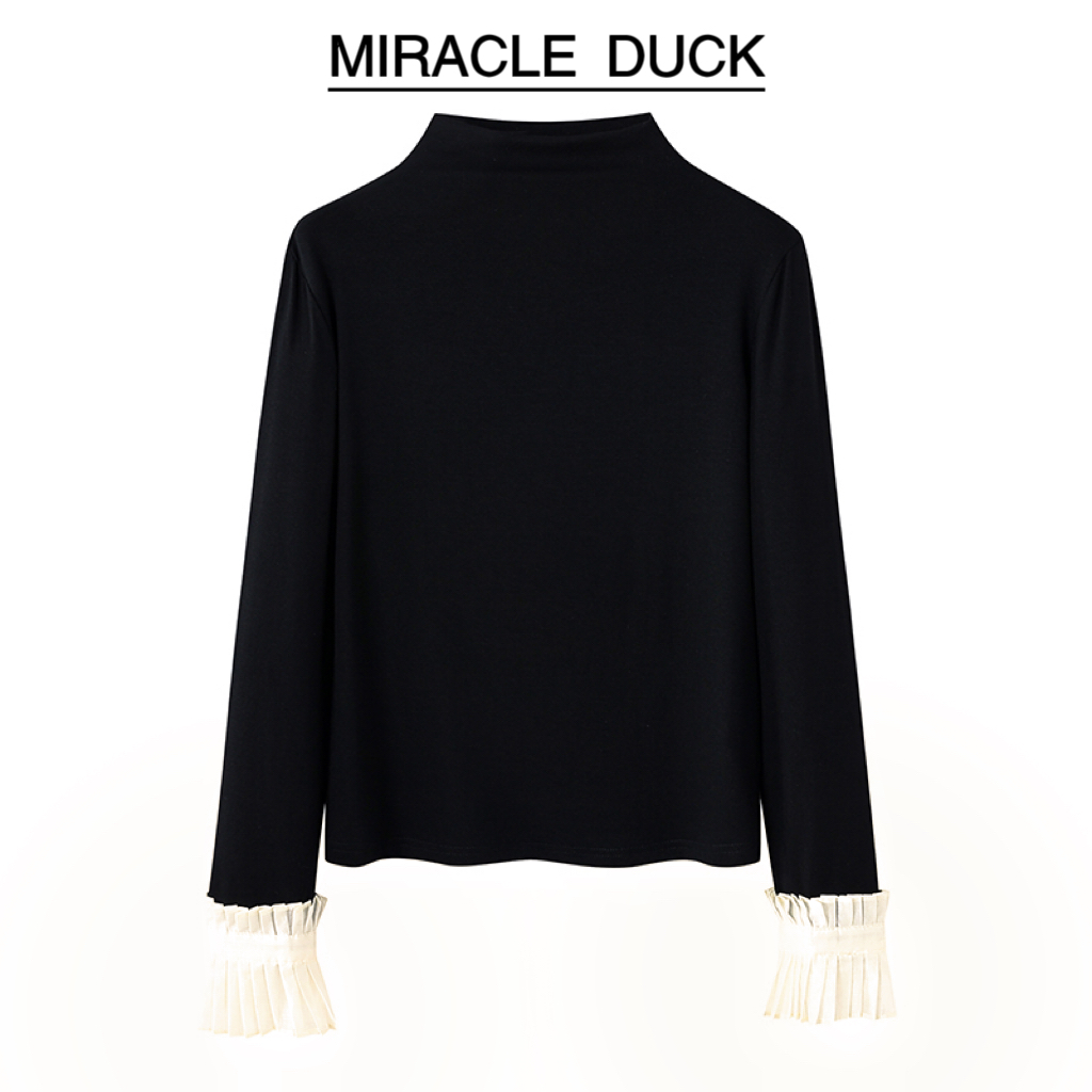 【NO退No换】秋冬百搭高领打底袖口撞色弹力套头针织上衣C719