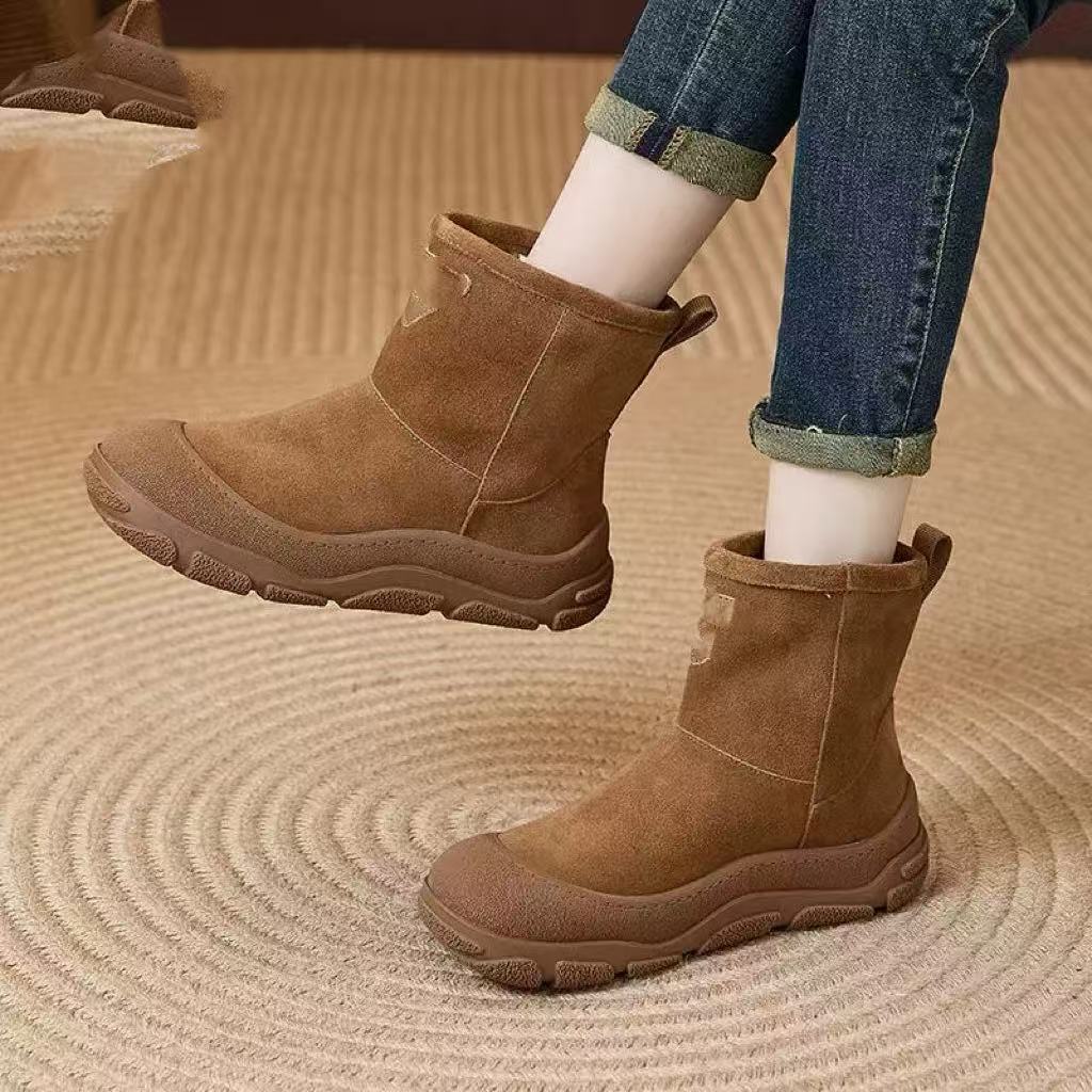 时尚雪地靴中筒皮毛一体5118后墙