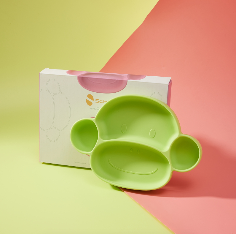 大马猴宝宝餐盘吸盘一体式婴儿童硅胶餐盘