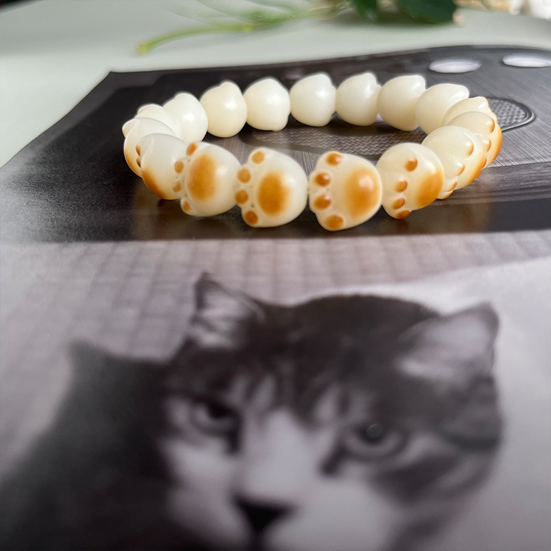 碳烤高密菩提根猫爪馒头手串12mm白玉菩提学生文玩解压手作绕指柔
