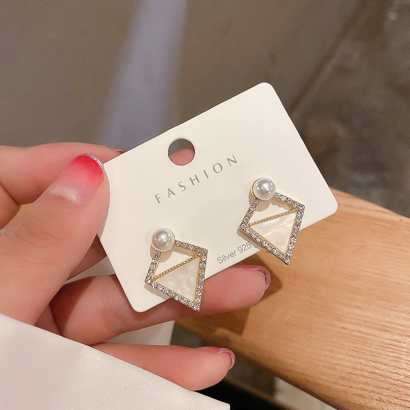 合金耳饰 F606几何菱形