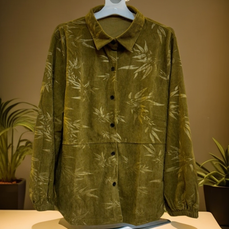 1333款高货烫染时尚气质复古百搭长袖提花衬衣