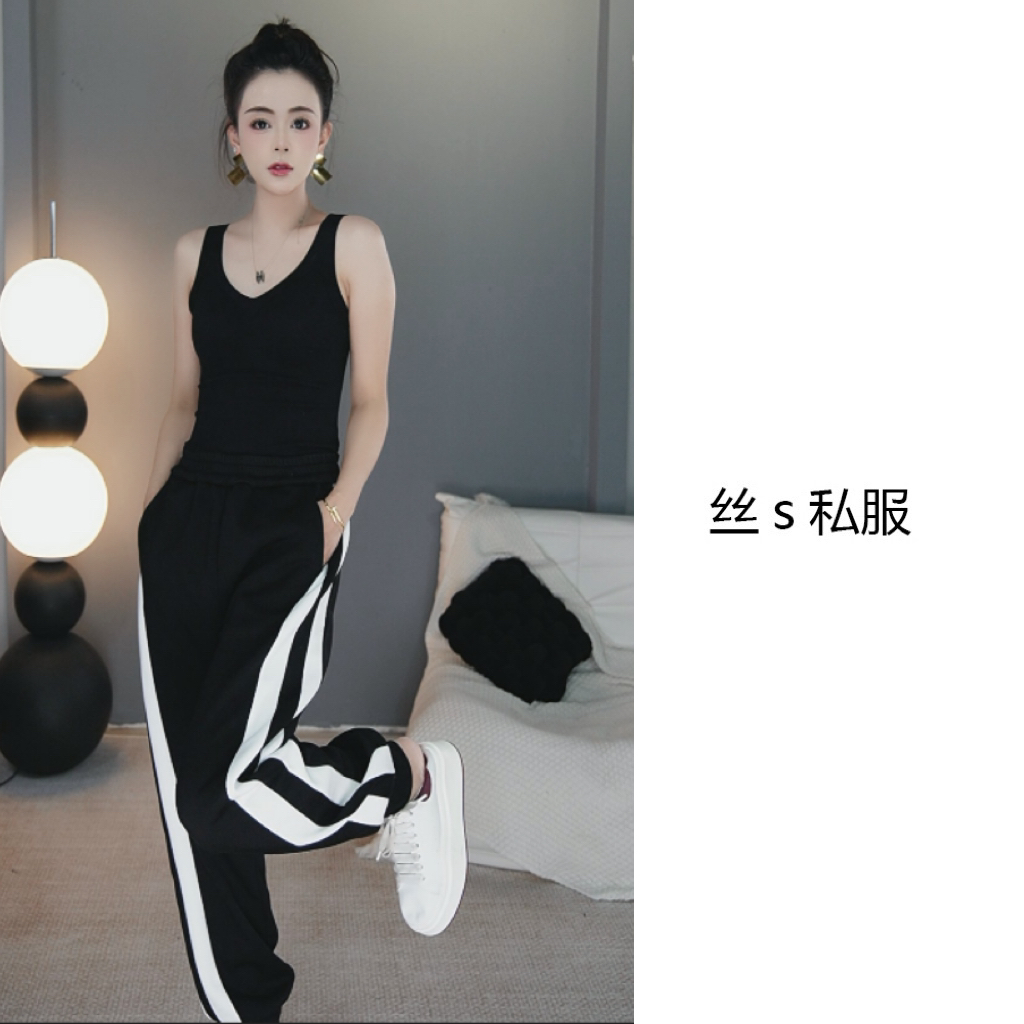 丝s私服【逆天裤】显瘦高腰女秋冬垂感直筒宽松休闲运动裤F1129