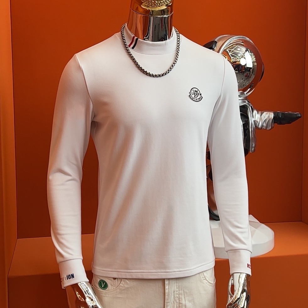 【半高领打底衫】欧货超柔软莫代尔磨毛长袖秋冬男装中高领5183