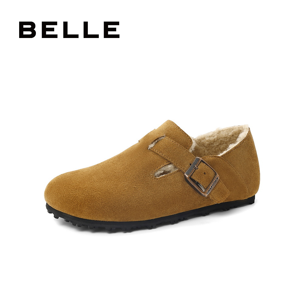 百丽复古豆豆鞋女2023春新商场同款舒适平底单鞋3TZE8AM3