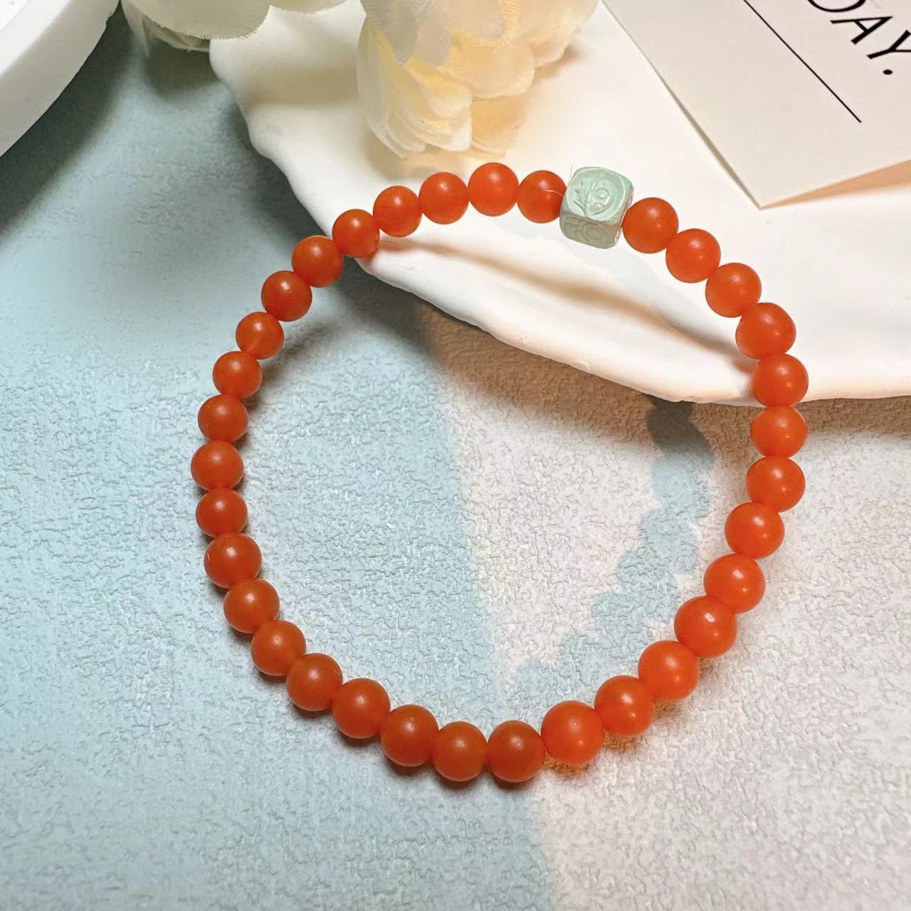 【桦雅珠宝】南红手串B0587轻奢红色冰红时尚