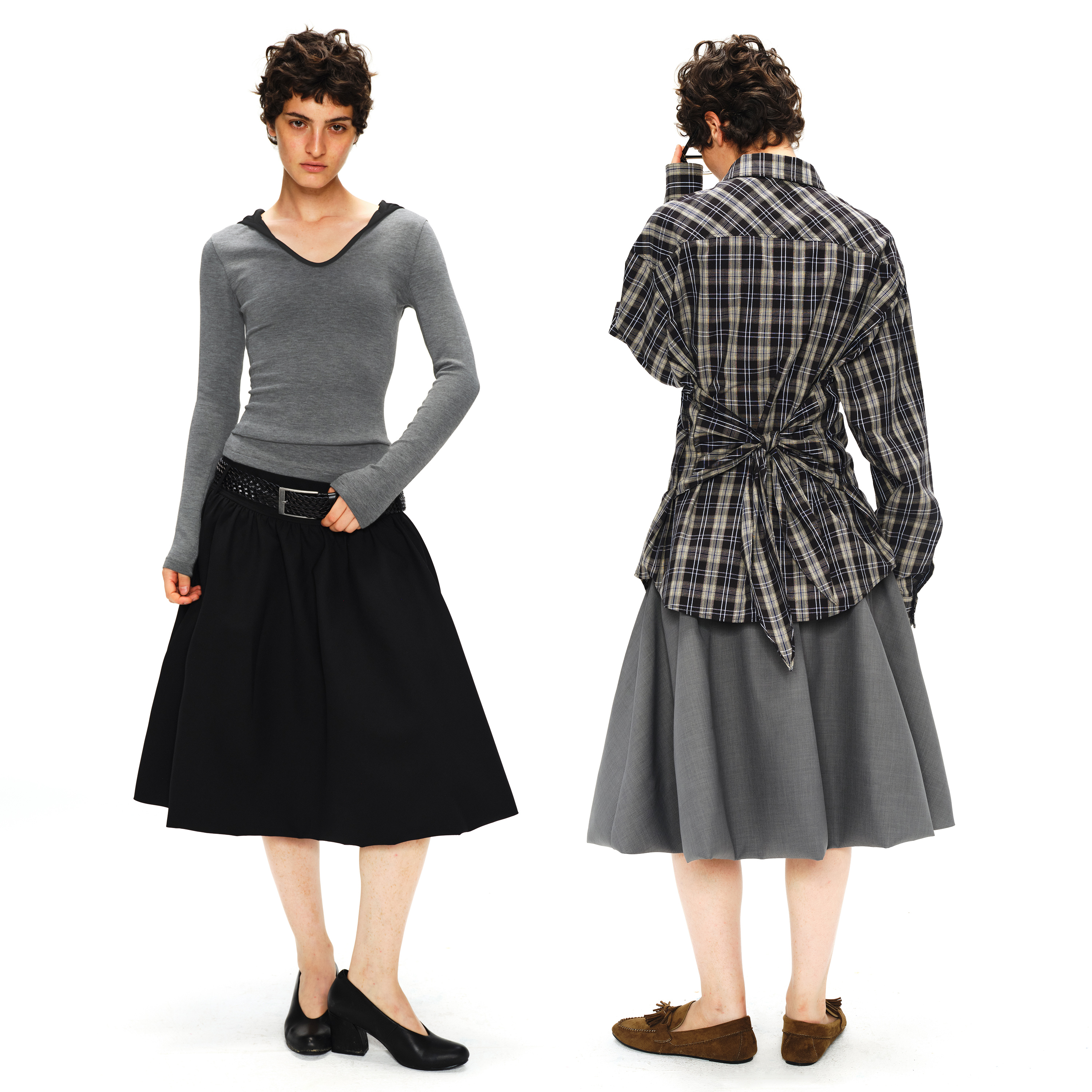 SMIIILE挺括有型大裙摆中高腰宽松a字蓬蓬半身裙女