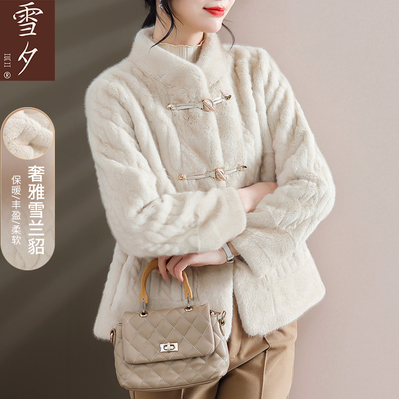 中年妈妈新款仿水貂绒大衣老年人女装秋冬大衣高贵2025冬季外套