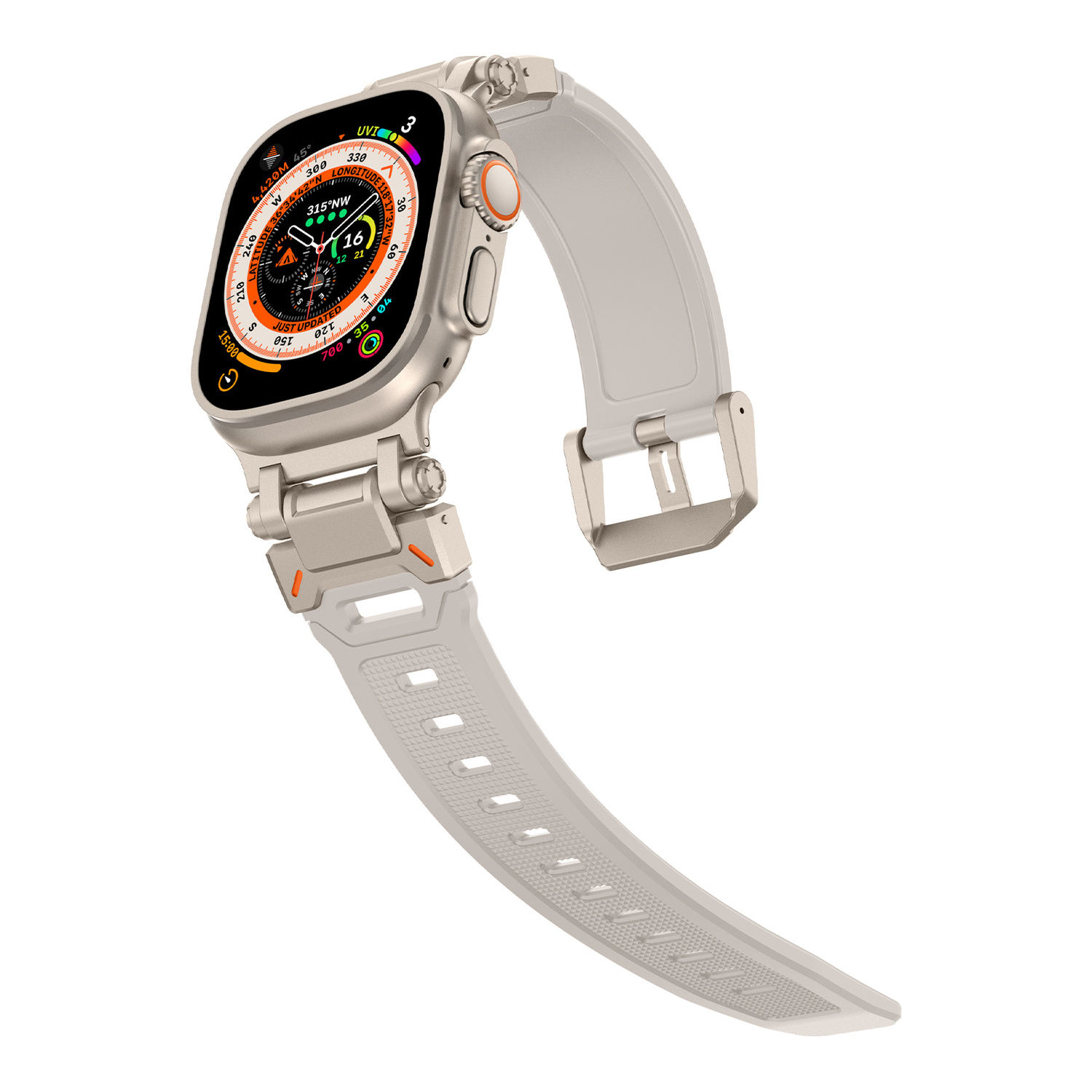 适用苹果apple watch男女通用新款探索者iwatch8/9代硅胶贴皮表带