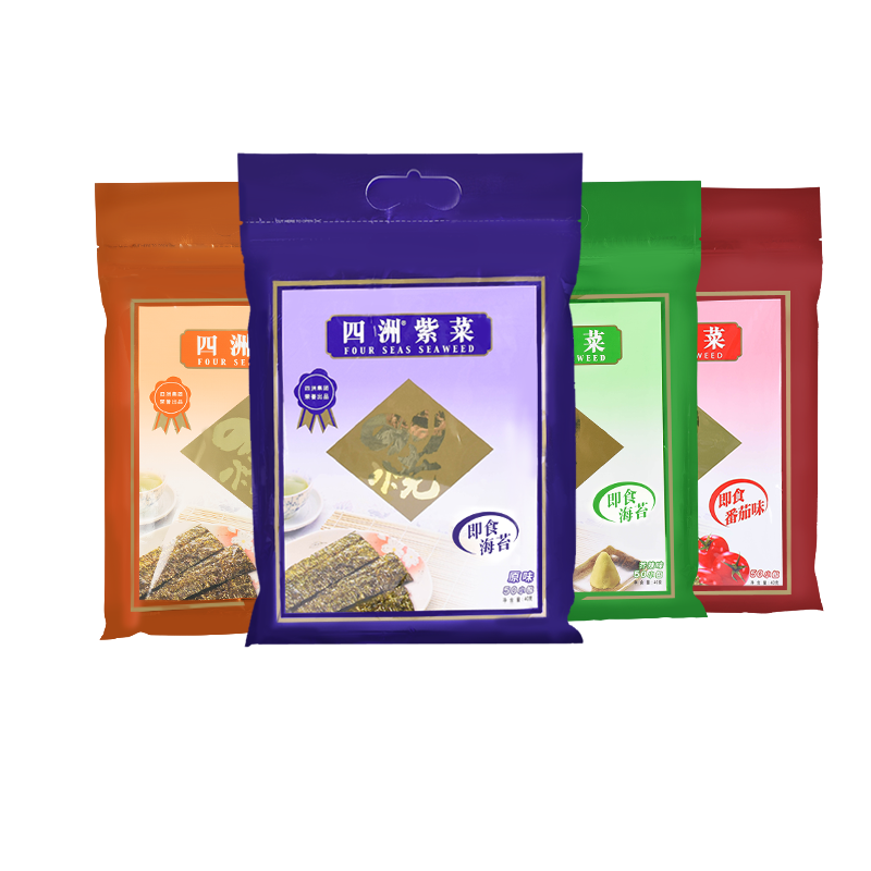 四洲紫菜即食海苔40克x2包休闲精选海味鲜味原味营养紫菜拌饭【F】