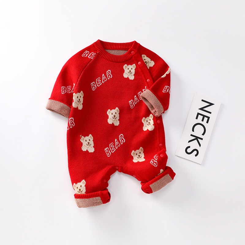 【咚咚郎专属】2023新年儿童红色宝宝兔子毛衣兔年母女母子装针