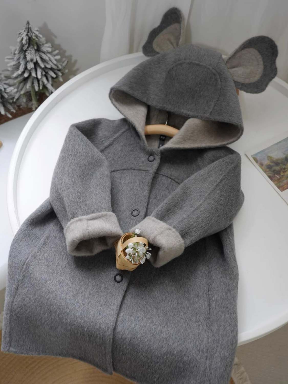 【小扬哥推荐】韩国童装2023秋冬新款可爱考拉双面大衣儿童加厚毛