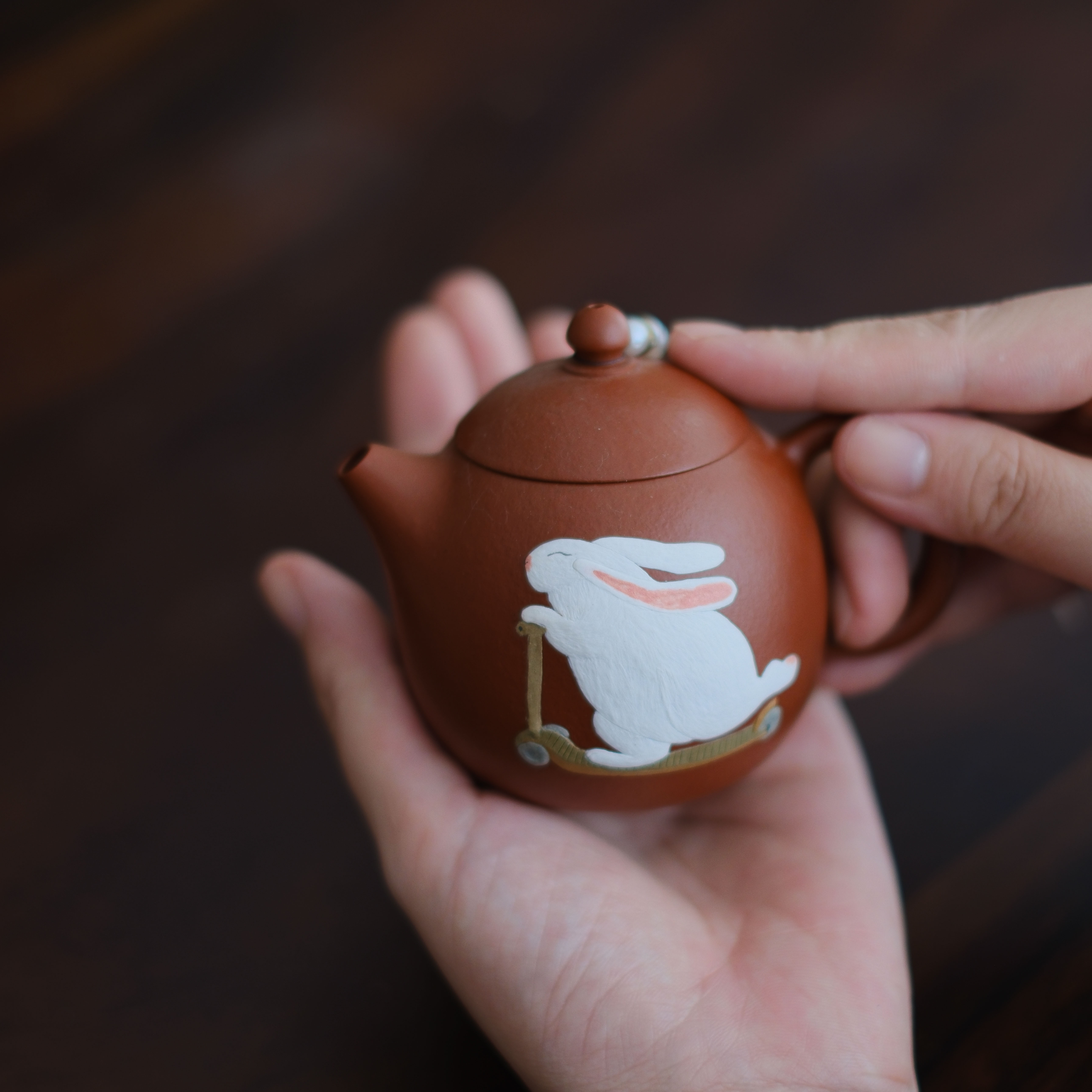 大碗茶器【龙蛋·滑板兔】小球孔宜兴饶青精工紫砂壶茶壶160cc