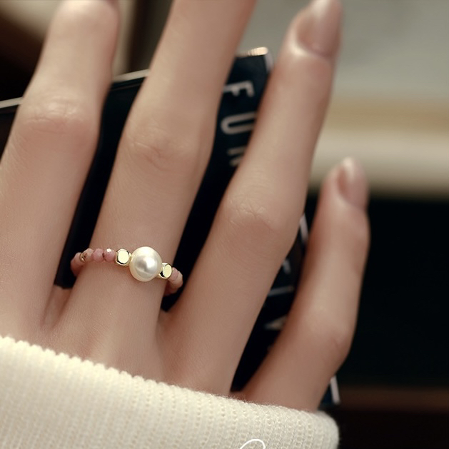  【最后三天】1129轻奢粉色单珠百搭戒指