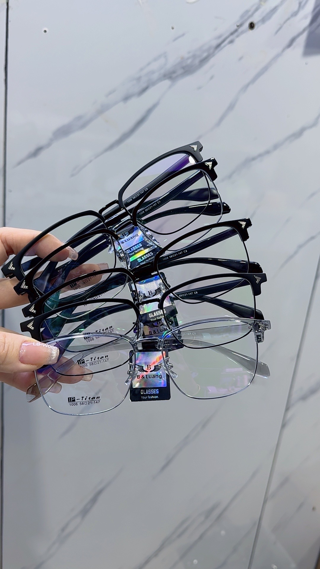 品牌处理眉毛商务框部分三层夹心黑色的