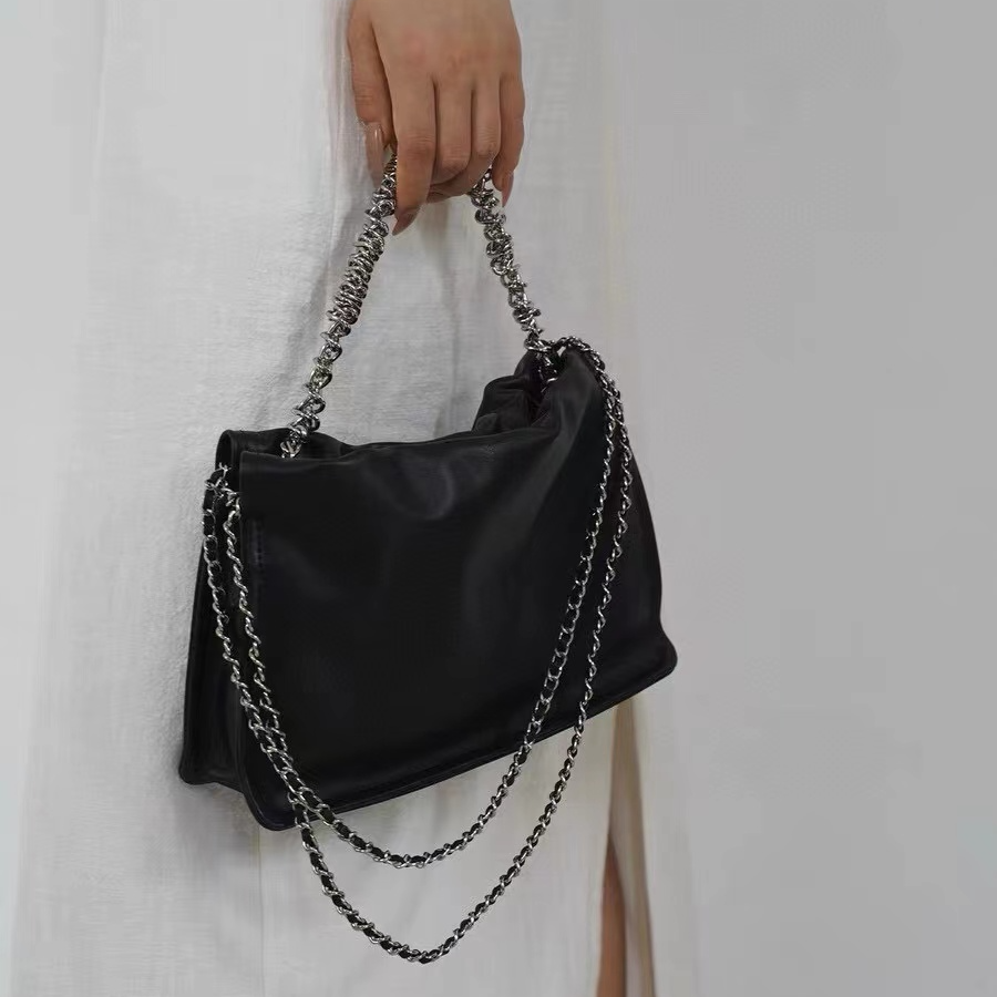 碎银子链条包---淄博宝恩箱包时尚头层牛皮单肩百搭肩包TL24469