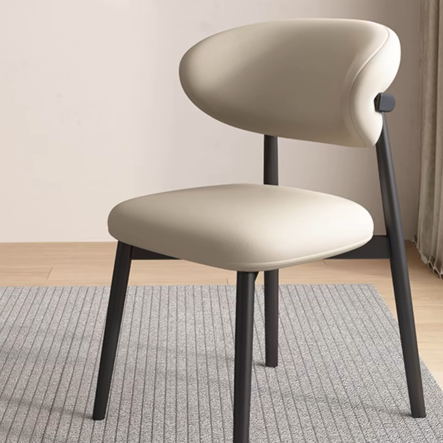 现代北欧设计师实木餐椅简约原木休闲咖啡椅家用靠背椅家用布艺椅