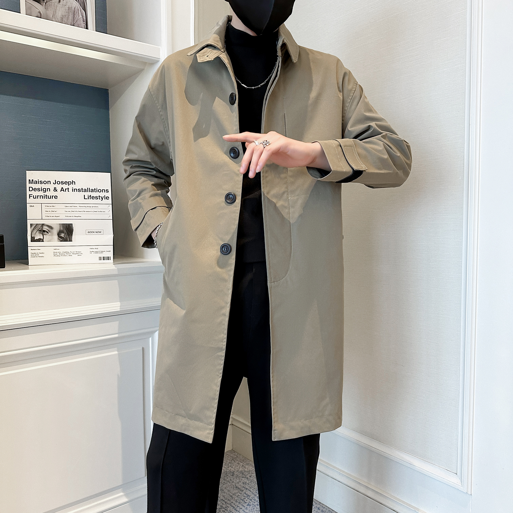 高级感中长款风衣男款爆款2024新款春季男装上衣痞帅男士宽松外套