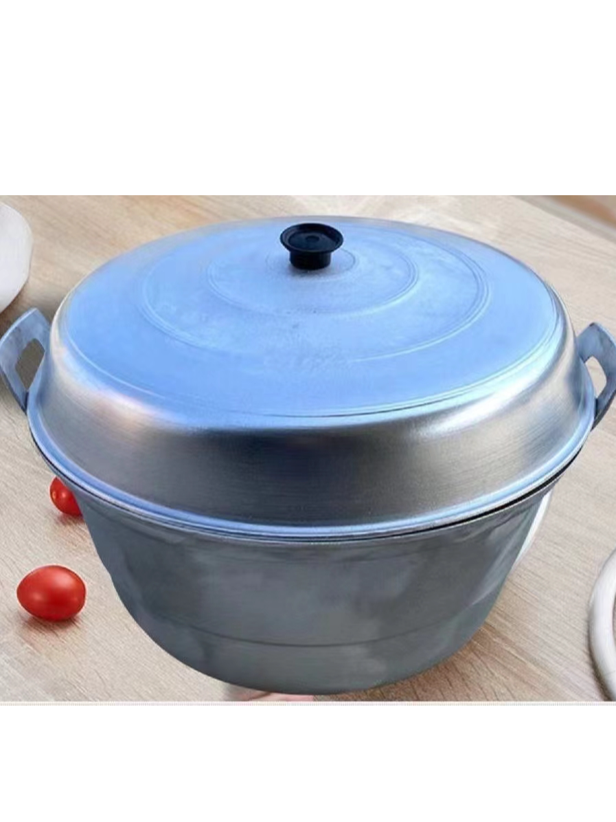 铝蒸锅双层传统老式纯铝特厚加高家用商用汤锅蒸煮炖熬烧水大铝锅