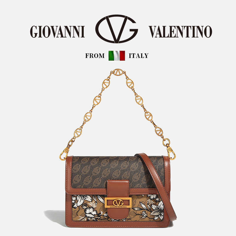GIOVANNI VALENTINO/卓凡尼·华伦天奴经典国画刺绣锁单肩斜挎女包