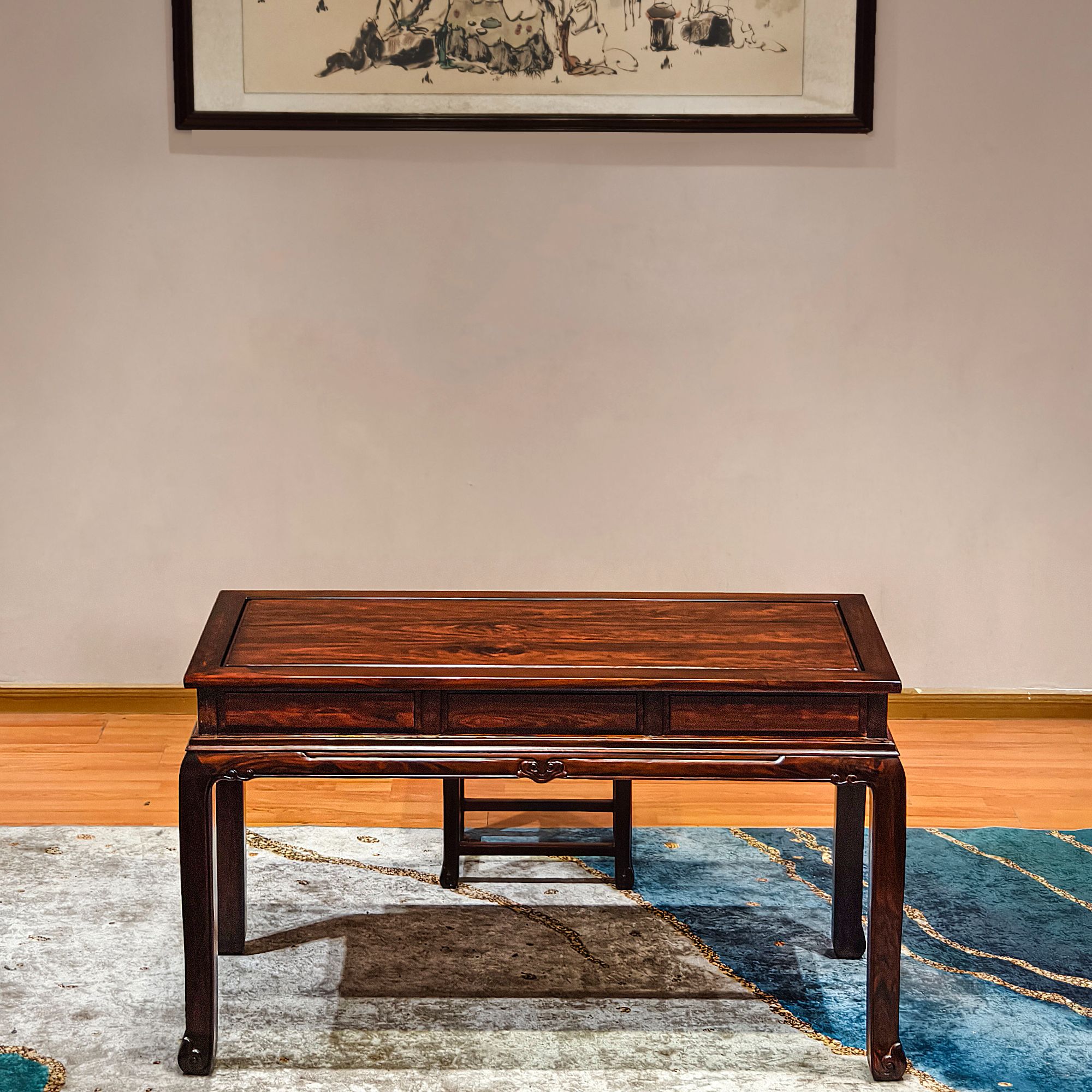 新中式东非酸枝书桌电脑桌酸枝办公桌家用学生写字台小书画桌