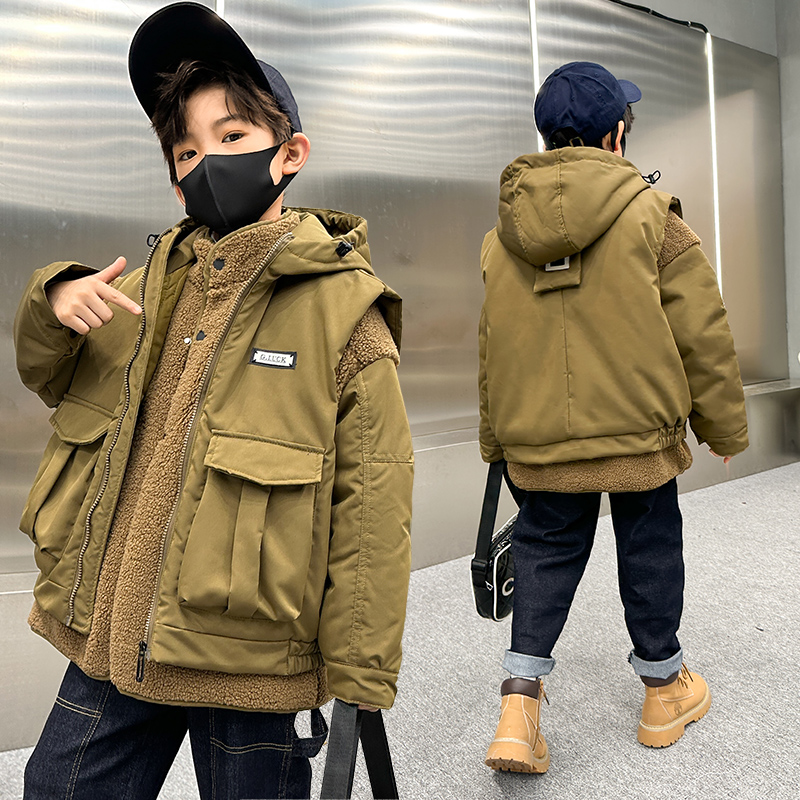 男童棉服冬装2023新款儿童网红炸街加厚秋冬季棉袄轻薄款外套潮衣