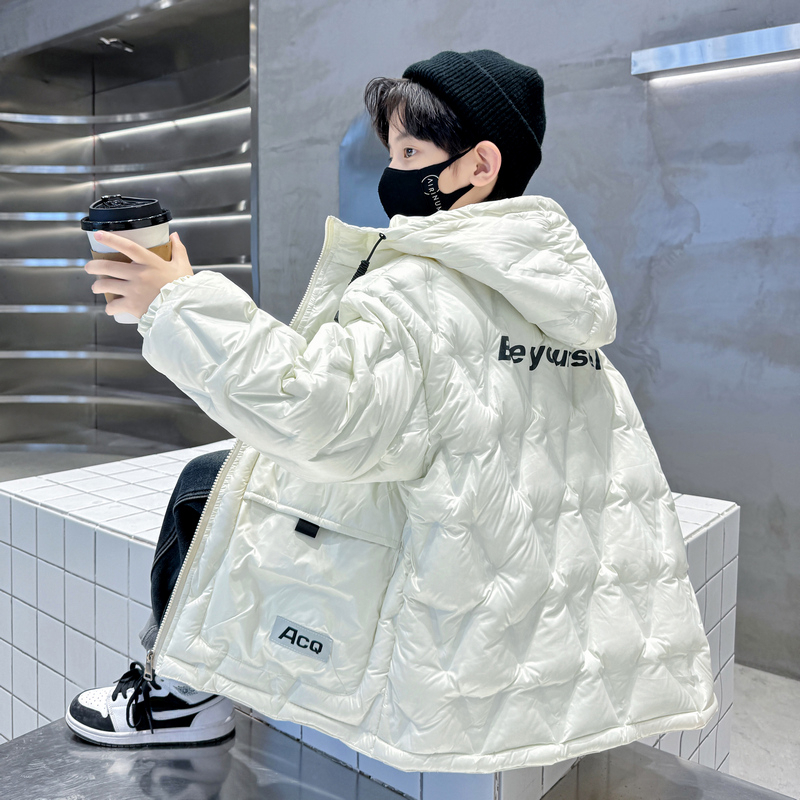 巴拉巴拉童年男童冬装免洗羽绒服连帽2023新款儿童高端外套冬季保