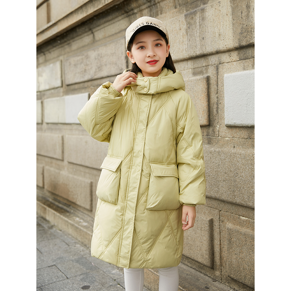 巴拉巴拉童年2023新款中长款女童羽绒服加厚白鸭绒韩版洋气网红儿