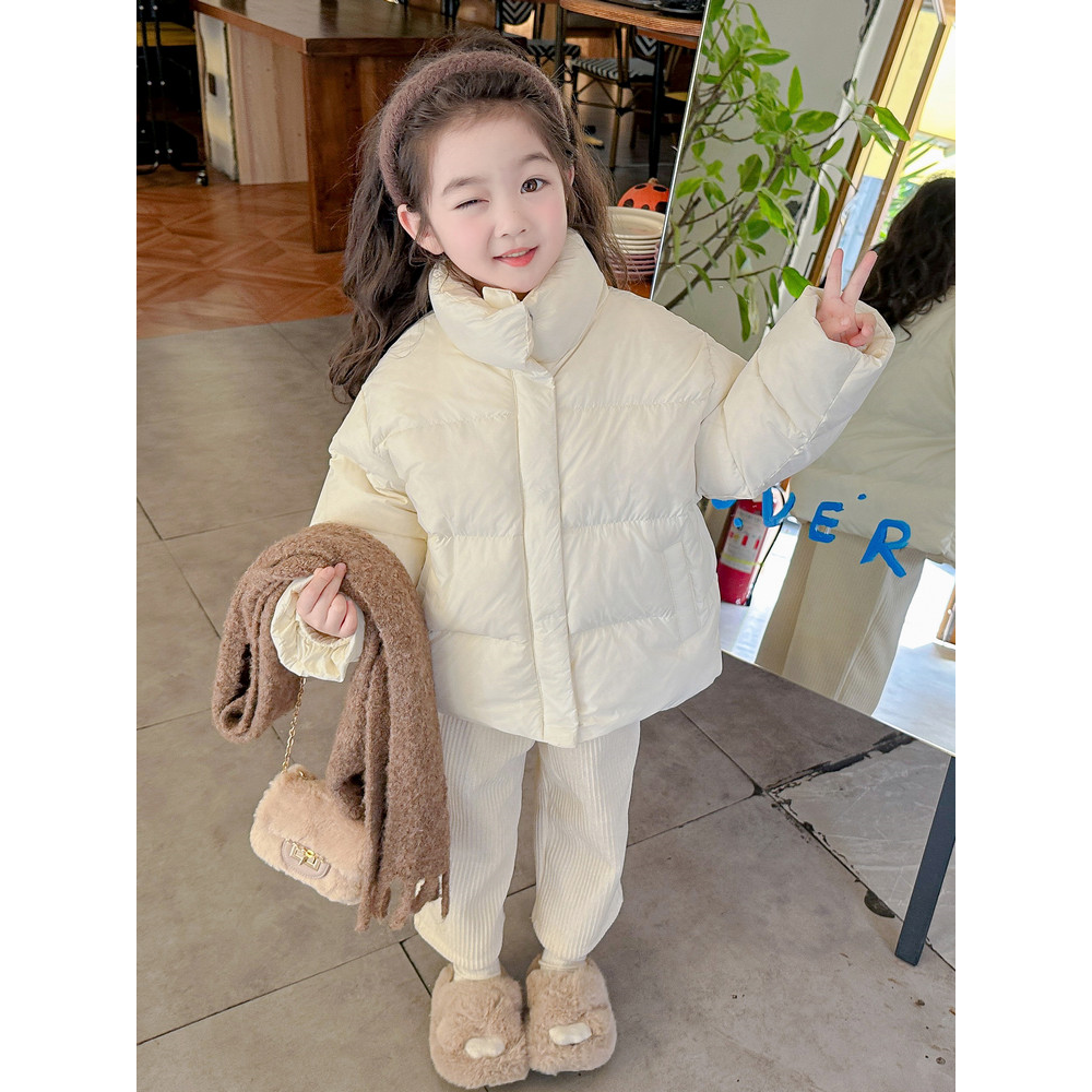 巴拉巴拉童年女童羽绒服冬季2023新款儿童洋气加厚保暖宝宝短款白