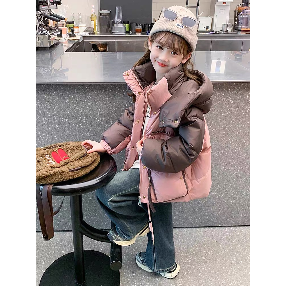 巴拉巴拉童年女童羽绒服冬装2023新款洋气儿童加厚冬季韩版连帽网