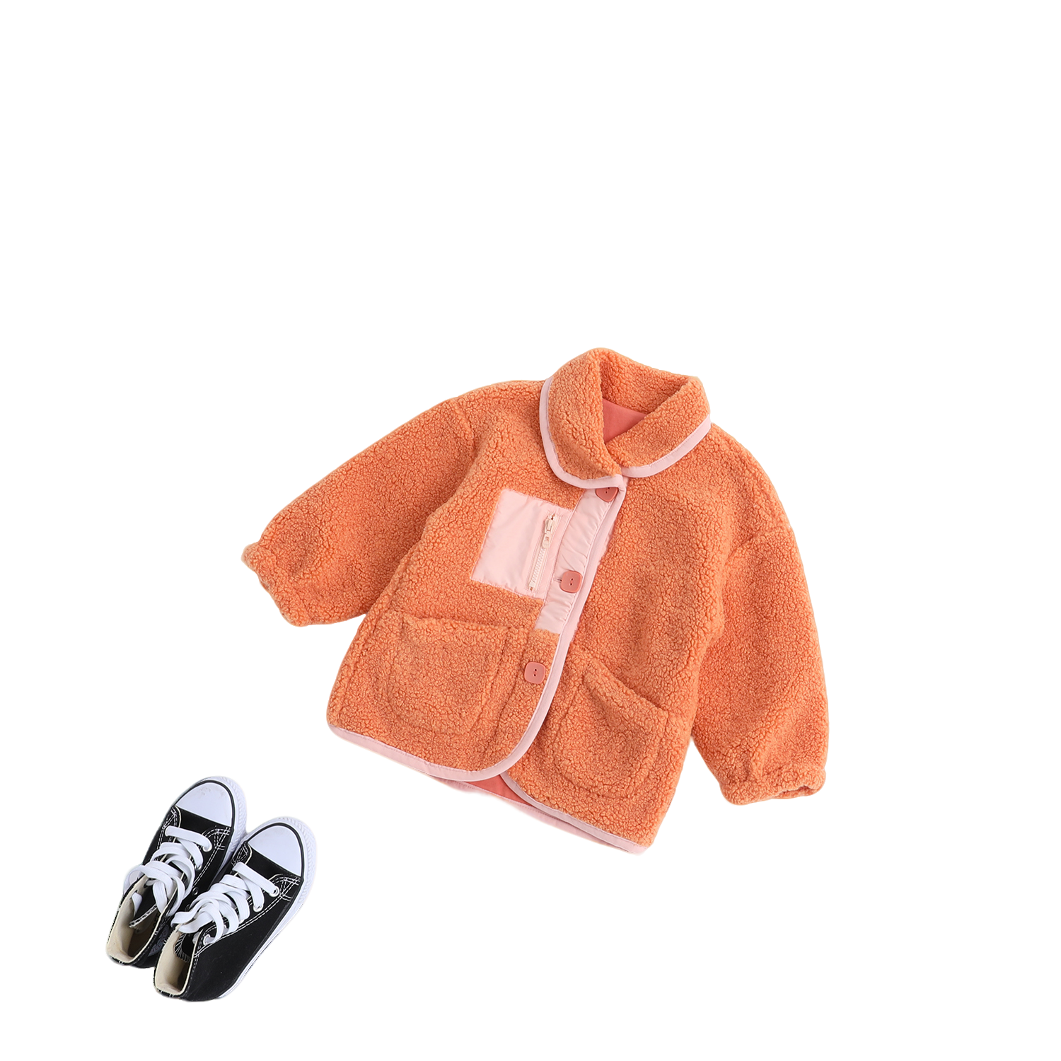 女童时尚款针织翻领外套9132527