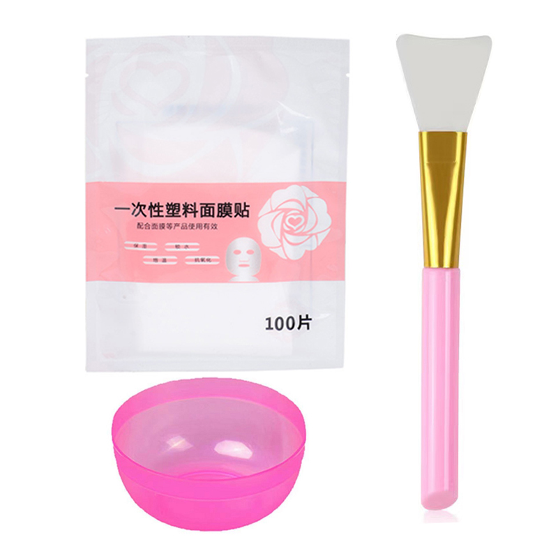 DIY面膜贴保鲜膜硅胶刷调膜碗家用 美容院专用一次性塑料面膜贴